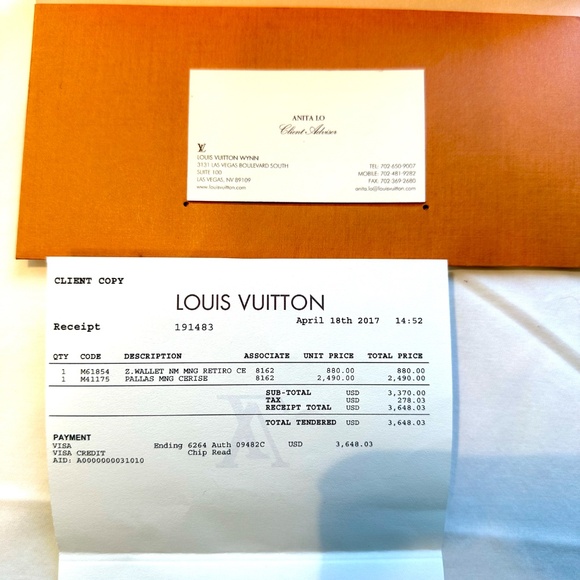 LOUIS VUITTON Z. Wallet & Pallas MNG Cerise Purse - A+ Cond. Orig Receipt/Bag - Picture 2 of 16